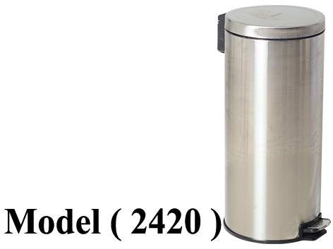 صناديق قمامة D (مو 2420) $ باسكت قمامة استانلس بالدواسة سوفت كلوز 30 لتر (H=65,DIA=29CM)