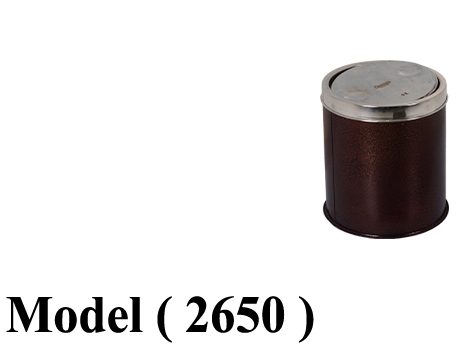 صناديق قمامة D ( موديل 2650 )باسكت قمامة غطاء مروحة بنى 5 لتر(H=27.5CM,DIA=19CM)