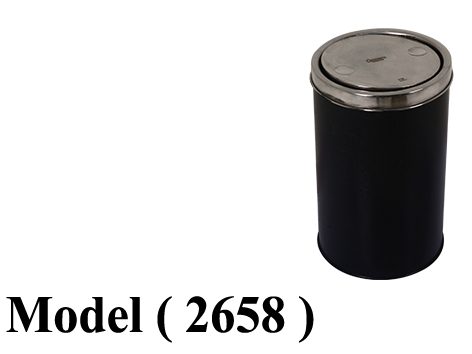 صناديق قمامة D (موديل 2658 ) باسكت قمامة غطاء مروحة اسود 12 لتر (H=36.5CM,DIA=22.5CM)