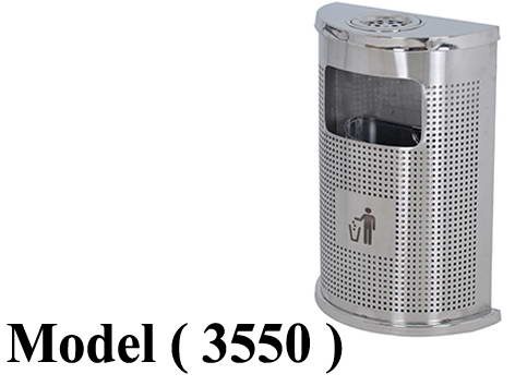 صناديق قمامة D (مو 3550) $ طفاية استاند نصف دائرة استانلس (W=40,D=20,H=60CM)