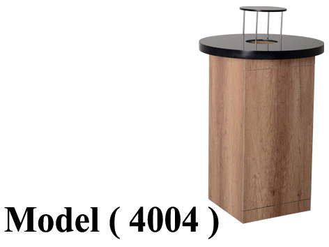 صناديق قمامة مكون B (مو 4004) ترابيزة سوبر ماركت قرصة كوريان اسود  (W=80,D=80,H=125CM)