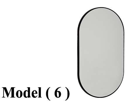 مرايات C مو (6) مرايا بيضاوى اسود ارتفاع 75 سم (كود 12-6846)  (DIM.W=43,H=75CM)