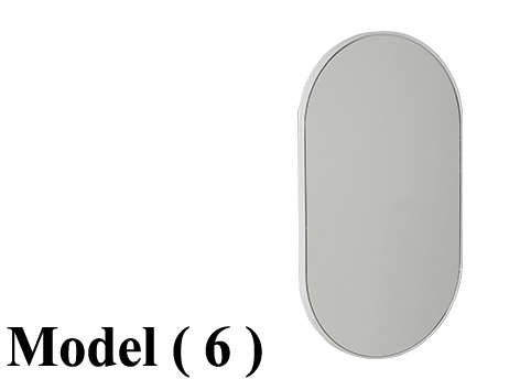 مرايات C مو (6) مرايا بيضاوى ابيض ارتفاع 75 سم (كود 12-6846)  (DIM.W=43,H=75CM)