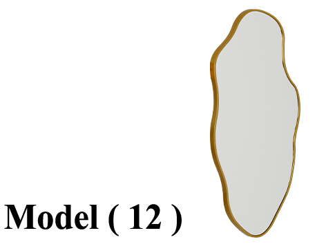 مرايات C مو (12) مرايا شكل هندسى ذهبي ارتفاع 78 سم (كود 14-6846)  (DIM.W=36,H=78CM)