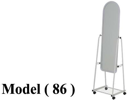 مرايات C (مو86) استاند مرايا بالعجل ابيض (W=45,D=40,H=160CM)