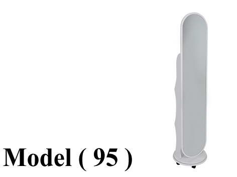 مرايات C مو (95) مرايا خشب دوار دائرية أبيض (W=39,D=39,H=170CM)