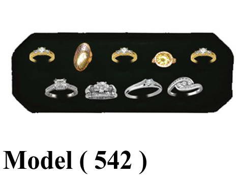 عوارض دهب قطيفة NO E (مو 542) //طبق عرض خواتم أسود (W=18,D=7CM)