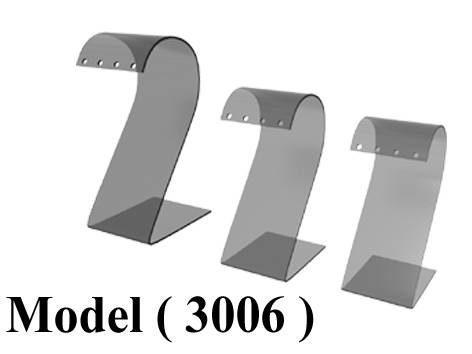 عوارض ذهب اكريليك حر NO E (مو 3006) // طقم عارض حلق اكريليك  شفاف (H=10-14.17 CM)