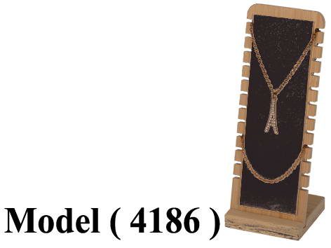 عوارض ذهب خشبية D (مو 4186) استاند سلسلة مستطيل بالقاعدة رمادى (W=10,D=10,H=27CM)