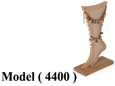 عوارض ذهب خشبية D (مو 4400) استاند سلسلة شكل قدم بيج (W=15,D=7,H=25.5CM)