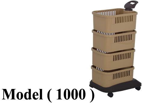 أثاث متنوع C(مو 1000) ترولى بلاستيك 4 دور متحرك بيج (W=35,D=40,H=85CM)