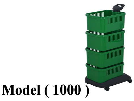 أثاث متنوع D (مو 1000) ترولى بلاستيك 4 دور متحرك اخضر (W=35,D=40,H=85CM)