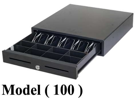*** درج نقدية (NO) F (مو 100) درج نقدية معدنى 6.5 كيلو اسود (W=42.50,D=44.5,H=9CM)( H1 )