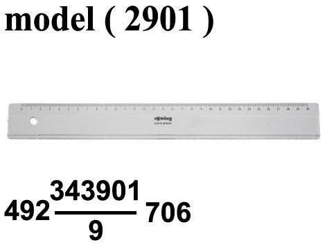 أدوات مكتبية (NO) E - Rotring (مو 2901) مسطرة سنترو المانى شفاف 30سم