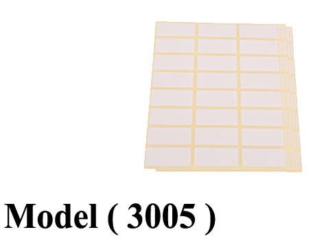 ادوات مكتبية المنار (NO) E (مو 3005) كيس استيكر (6 شيت) ابيض (W=1.9CM,H=4.50CM)