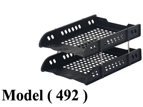 ادوات مكتبية ايجل (NO) E (مو 4040) تراى 2 دور بلاستيك مخرم اسود Dim.W=24*D=32*H=15CM (9322)