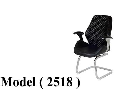 كراسى مكتبية C (مو 2518) كرسى انتظار جلد يد تنجيد شاسية نيكل (GL-305 C) اسود