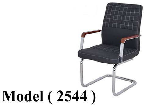 كراسى مكتبية C (مو 2544) كرسى انتظار كاروه (يد جلد*نيكل) جلد اسود