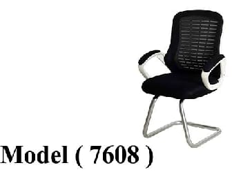 كراسى مكتبية C (مو 7608) كرسى انتظار شبك اسود ظهر بلاستيك ابيض ( GL-133-2)