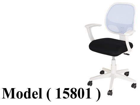 كراسى مكتبية C (مو 15801) كرسى وسط باكم سمارت فريم ابيض قاعدة اسود ظهر شبك أبيض