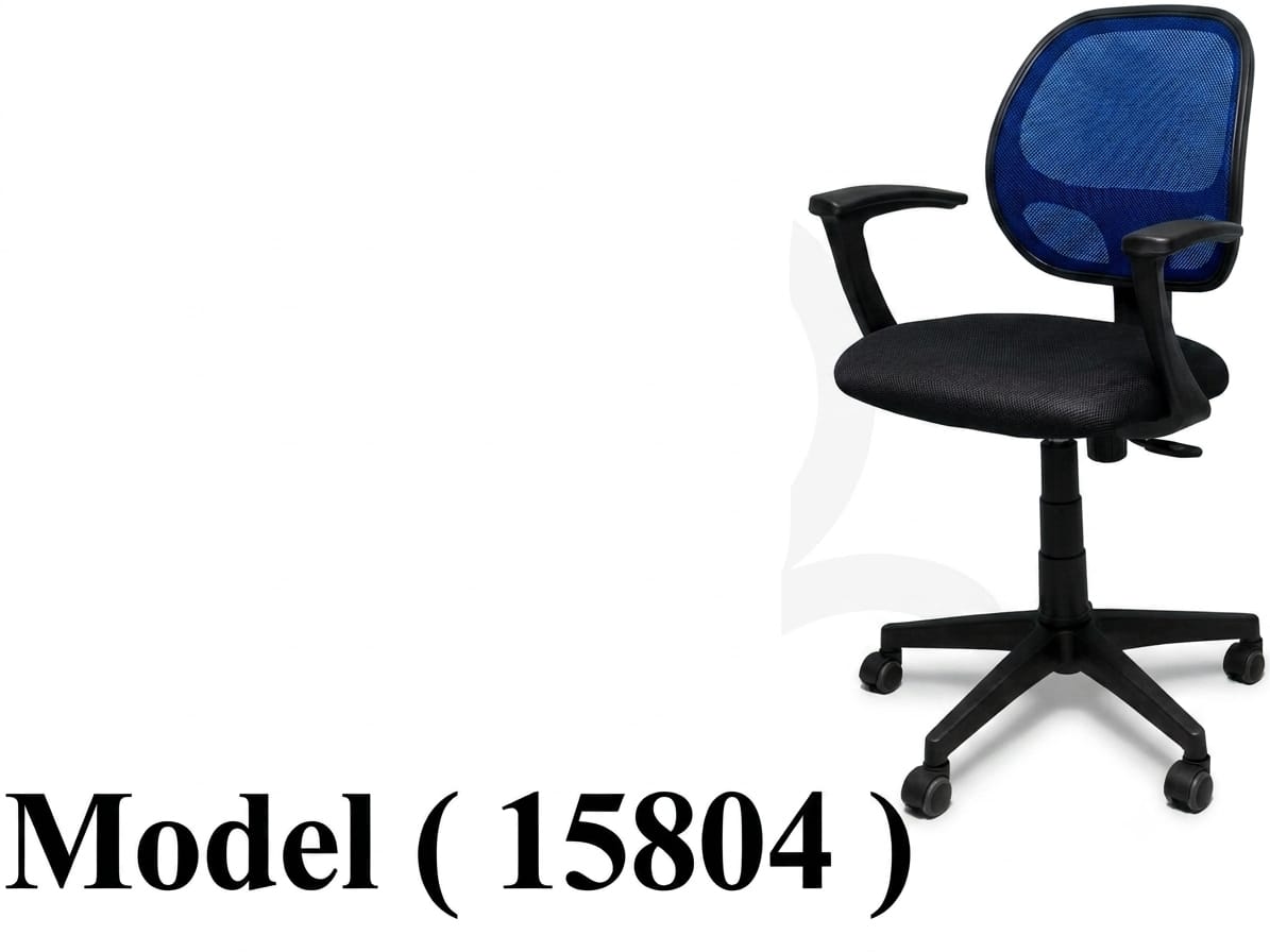 كراسى مكتبية C (مو 15804) كرسى وسط باكم سمارت فريم اسود قاعدة اسود ظهر شبك أزرق