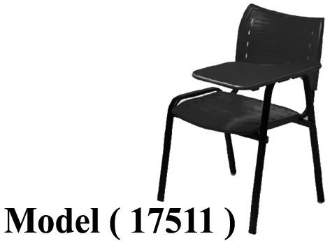 كراسى مكتبية C (مو 17511) كرسى محاضرات نيو رويال شاسيه اسود قاعدة و ظهر بلاستيك اسود