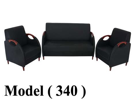 انتريهات مكتبية C (مو 340) طقم انترية ( كنبة 3 + 2 فوتية ) اسود  (كود W5-100-M17 )