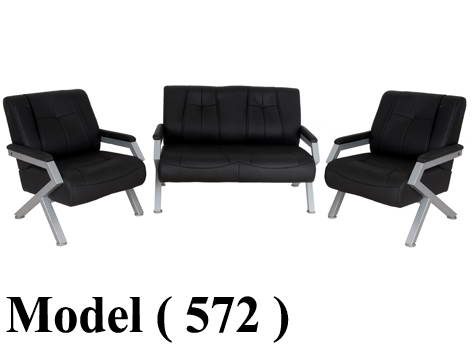 انتريهات مكتبية C (مو 572) $ طقم انتريه جلد مودرن اسود (كنبة 2فرد+2فوتية)(كودSS-200-M-32)