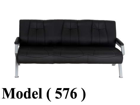 انتريهات مكتبية C (مو 576) كنبة 3 فرد جلد مودرن اسود (كود SS-200-M-32)