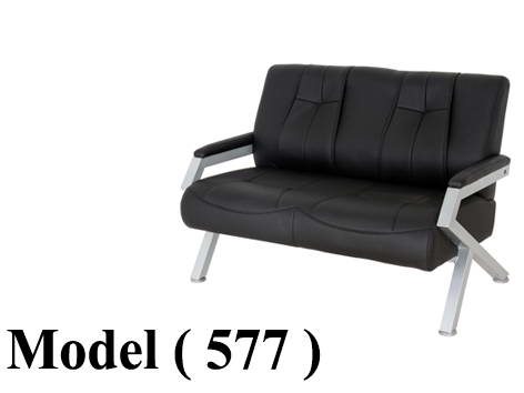 انتريهات مكتبية C (مو 577) كنبة 2 فرد جلد مودرن اسود (كود SS-200-M-32)