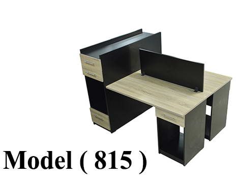 **ورك ستيشن C (مو 815) خلية خشبية ثنائية شاملة الادراج (شيرى 406) (W=160,D=120,H=75CM)