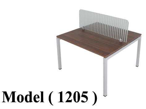 ورك ستيشن مكون C (مو 1205) خلية ثنائية فاصل زجاج اسود (W=120,D=120,H=75CM)