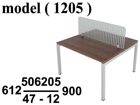 ورك ستيشن مكون C (مو 1205) خلية ثنائية فاصل زجاج ( شيرى 406) (W=120,C=120,H=75BM)