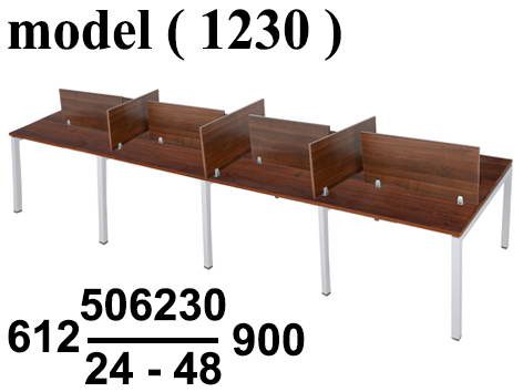 ورك ستيشن مكون C (مو 1230) خلية ثمانية فواصل خشب فضى (W=480,C=120,H=75BM)