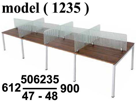 ورك ستيشن مكون C (مو 1235) خلية ثمانية فواصل زجاج (شيرى 406) (W=480,C=120,H=75BM)