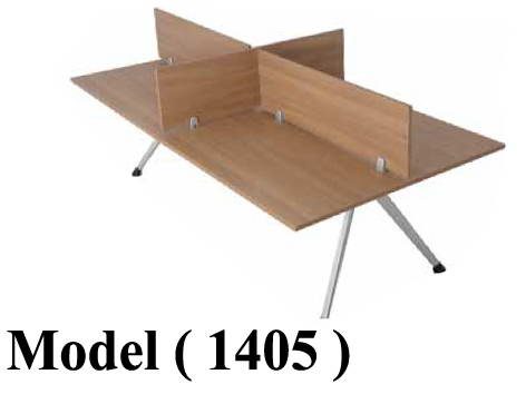 ** ورك ستيشن C (مو 1405) خلية سبايدر رباعية فواصل خشب (بنى 504) (W=240,D=120,H=75CM)