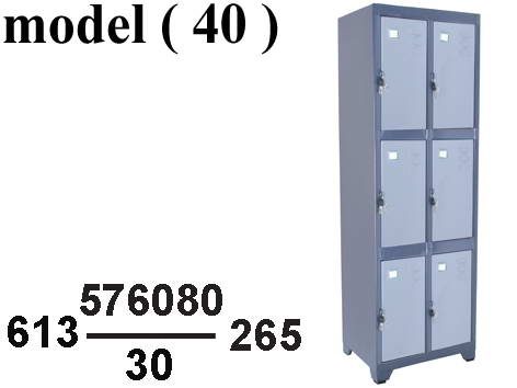 لوكرز ريموندس C (مو 40) £لوكر 2 عمود*6 فرد تجارى جسم رمادى ضلف الوان  (W=60,D=45,H=185CM)