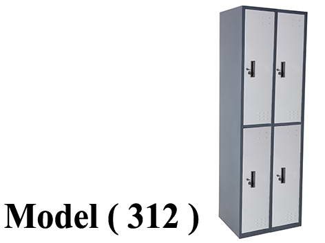 لوكرز C (مو 312) لوكر 2 عمود * 4 فرد جسم رمادى ضلف فضى (W=60,D=45,H=180CM)