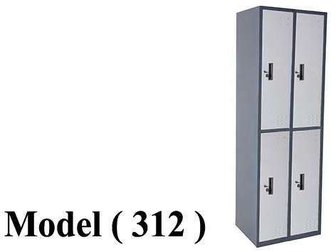 لوكرز C (مو 312) لوكر 2 عمود * 4 فرد جسم رمادى ضلف فضى (W=60,D=45,H=180CM)