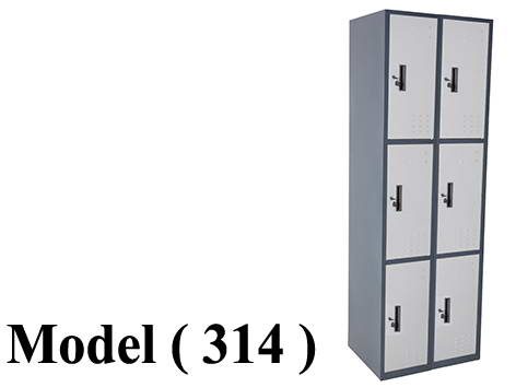 لوكرز C (مو 314) لوكر 2 عمود * 6 فرد جسم رمادى ضلف فضى (W=60,D=45,H=180CM)