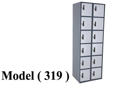 لوكرز C (مو 319) لوكر 2 عمود * 12 فرد جسم رمادى ضلف فضى (W=60,D=45,H=180CM)