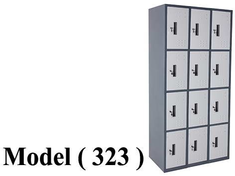 لوكرز C (مو 323) لوكر 3 عمود * 12 فرد جسم رمادى ضلف فضى (W=90,D=45,H=180CM)
