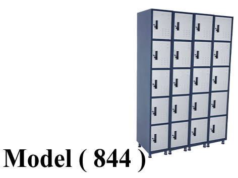 لوكرز C - ( مو 844 ) لوكر 4 عمود * 20 فرد جسم رمادى ضلف فضى (W=120,D=40,H=180CM)