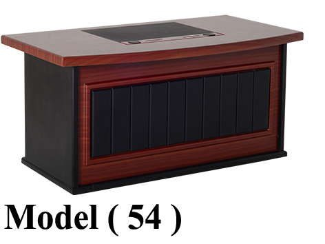 مكاتب خشبية C ( مو 54 ) مكتب  3PVC قطعة ( مكتب + سايد + وحدة ادراج  ) جوز  (W=220,D=95,H=75CM)
