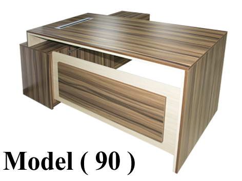 مكاتب خشبية NO D (مو 90) # مكتب ستار ثابت على سايد رمادى مجزع (W=160,D=80,H=75CM)