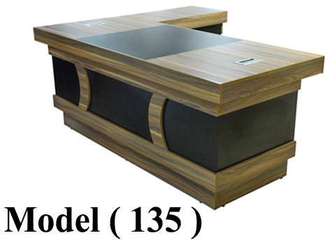 مكاتب خشبية C (مو 135) مكتب مدير 2 قطعة قرصة 15سم ( مكتب + سايد ) نبيتى (W=180,D=80,H=80CM)