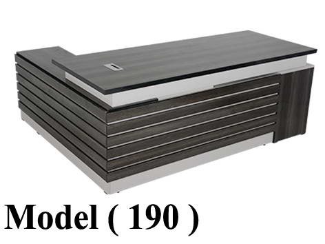مكاتب خشبية (NO) D (مو 190) # مكتب شرائح أكريليك رمادى (W=200,C=80,H=77BM)