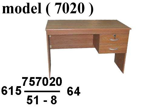مكاتب خشبية NO F (مو 2025) <> مكتب 2 درج معلق (زان فاتح 503) (W=80,D=50,H=75CM)