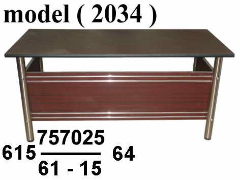 مكاتب خشبية C (مو 2034) مكتب 4 ماسورة (جوز فاتح 201) (W=150,D=75,H=75CM)