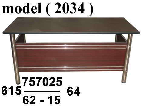 مكاتب خشبية C (مو 2034) مكتب 4 ماسورة (جوز غامق 206) (W=150,D=75,H=75CM)